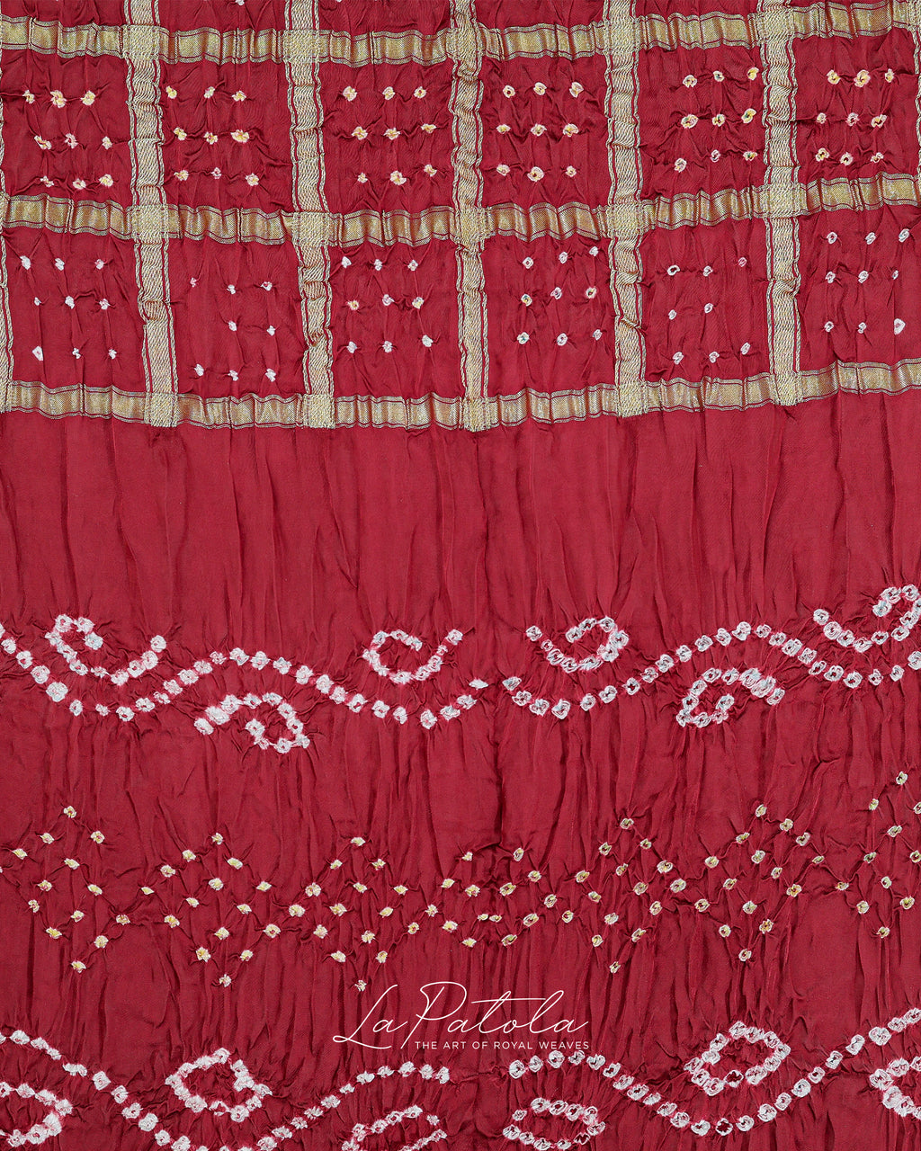 Maroon Gharchola Check Patola Saree