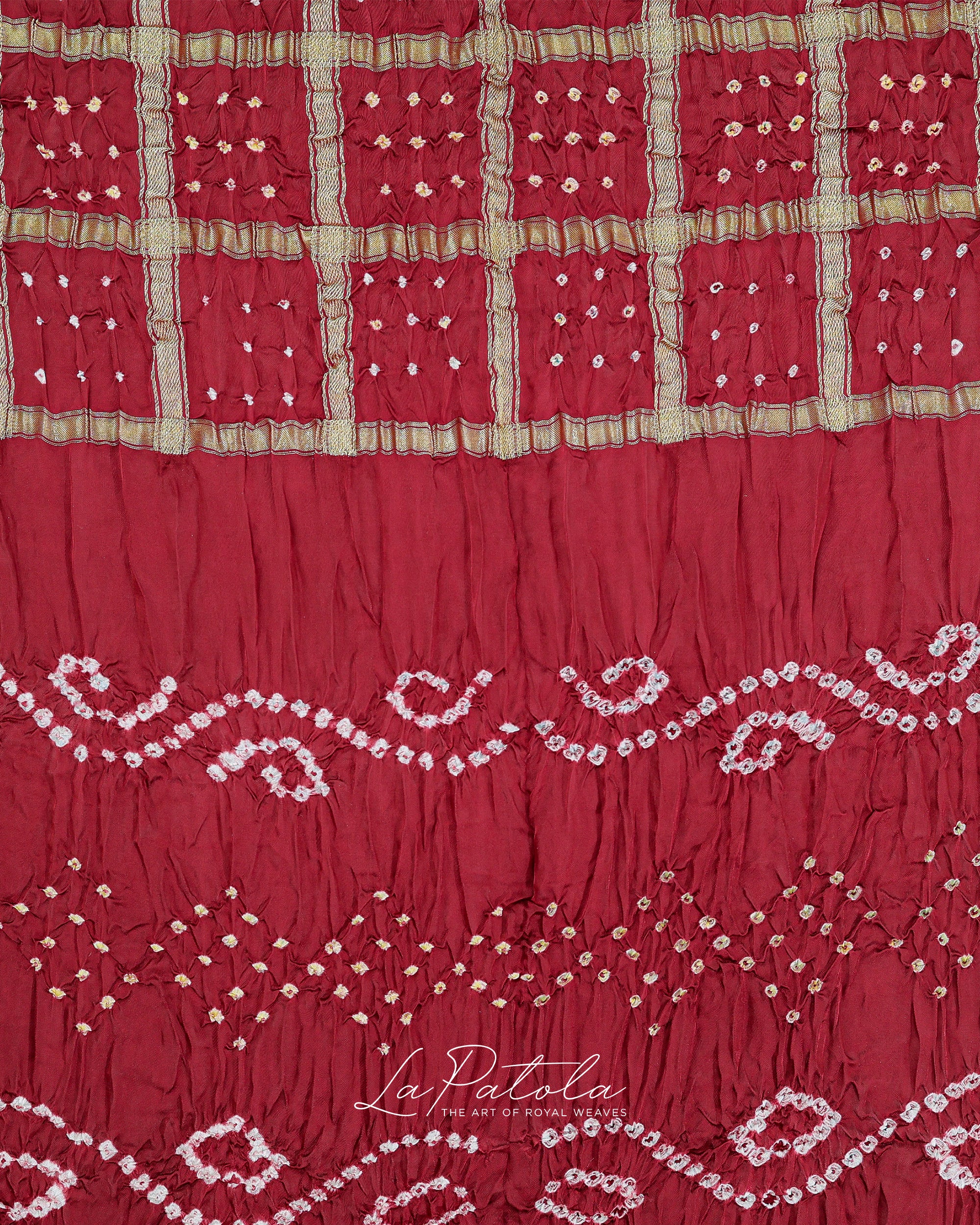 Maroon Gharchola Check Patola Saree
