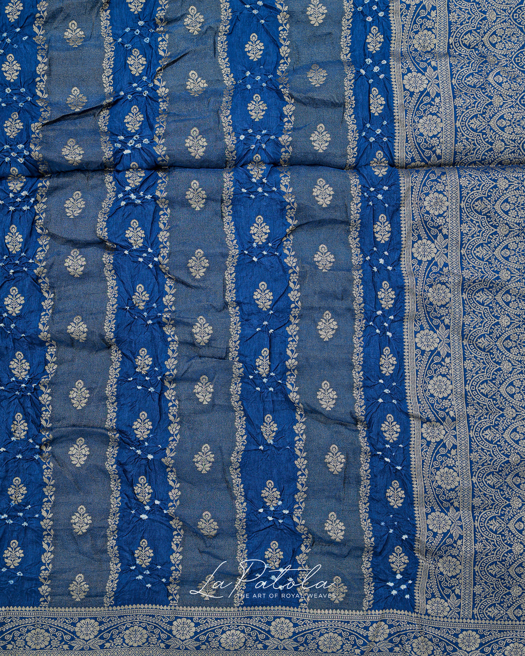 Powder Blue Zari Bandhej Saree