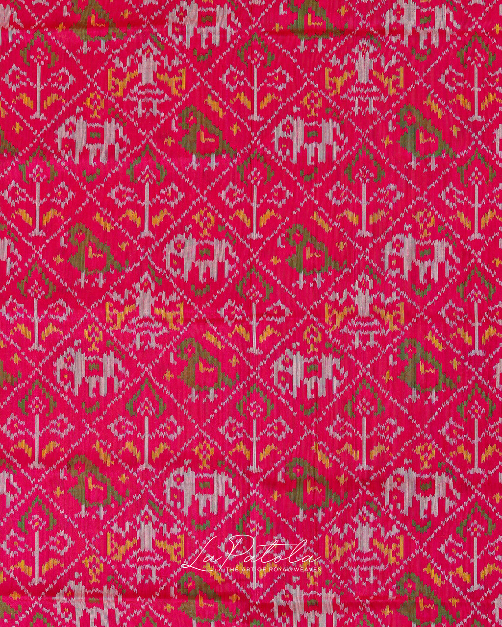 Rani Pink Navratan Panel Patola Saree