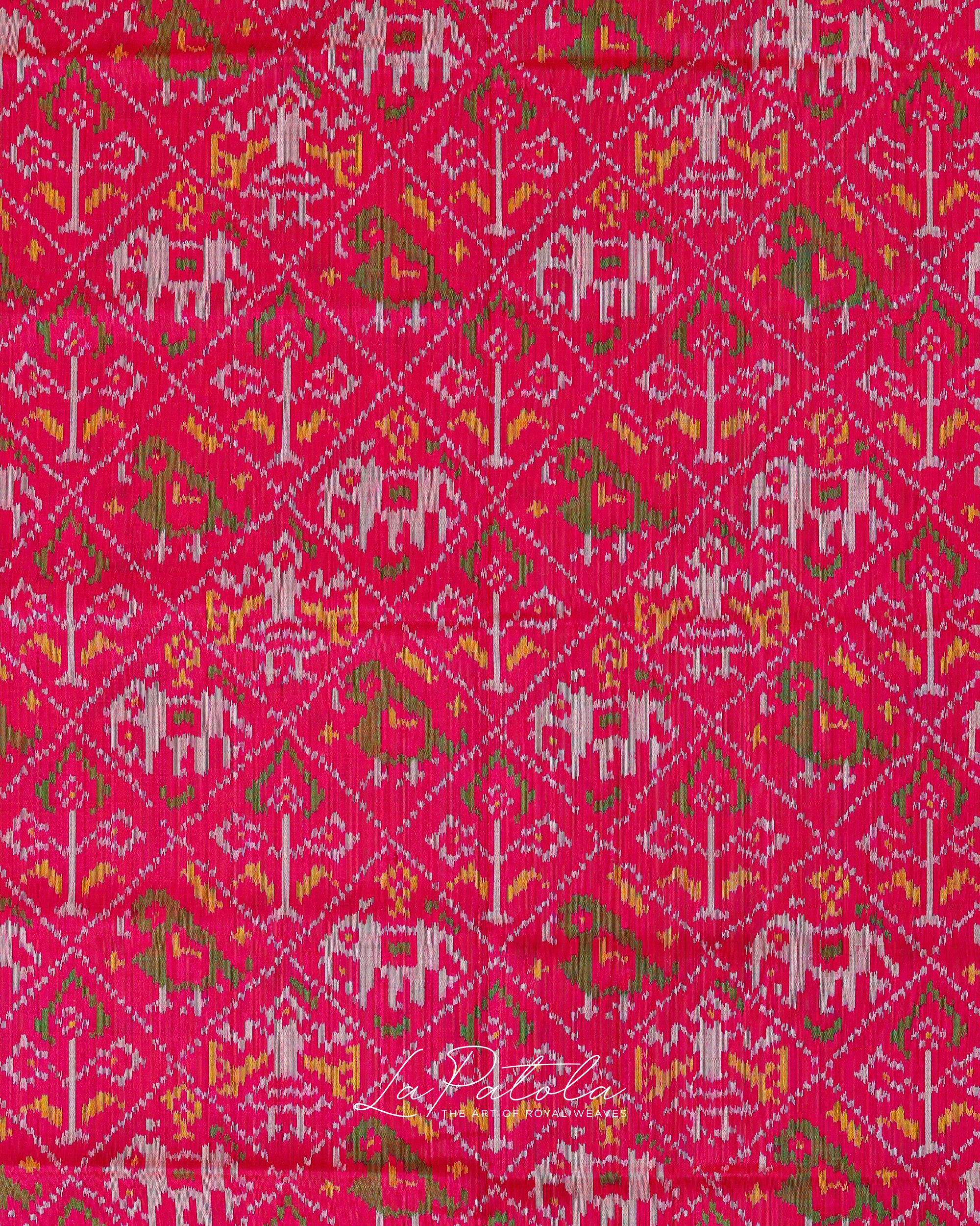 Rani Pink Navratan Panel Patola Saree