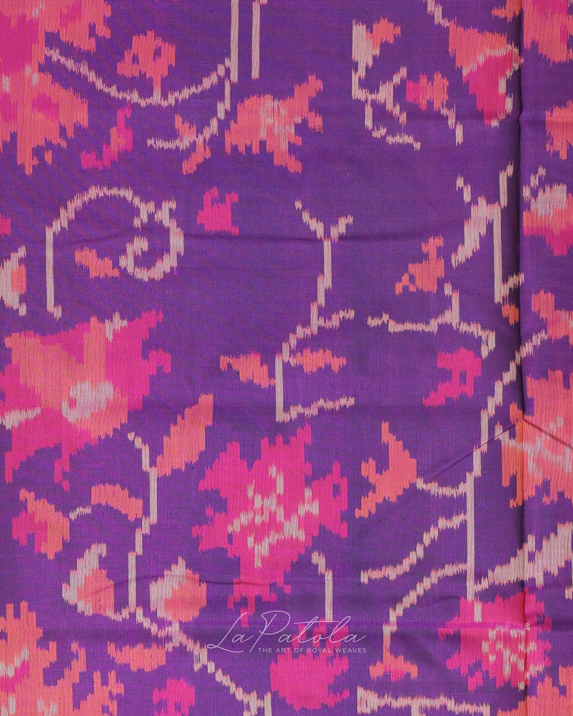 Purple Floral Pallu Patola Saree
