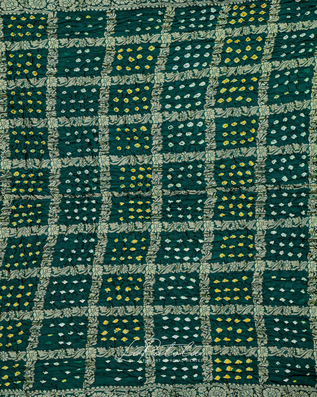Bottle Green Gharchola Bandhej Saree