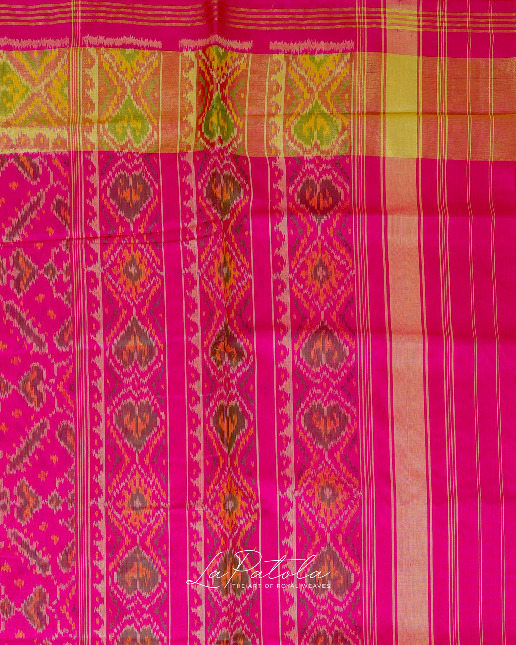 Rani Pink Navratan Patola Saree
