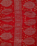 Red Ornate Pallu Bandhej Saree