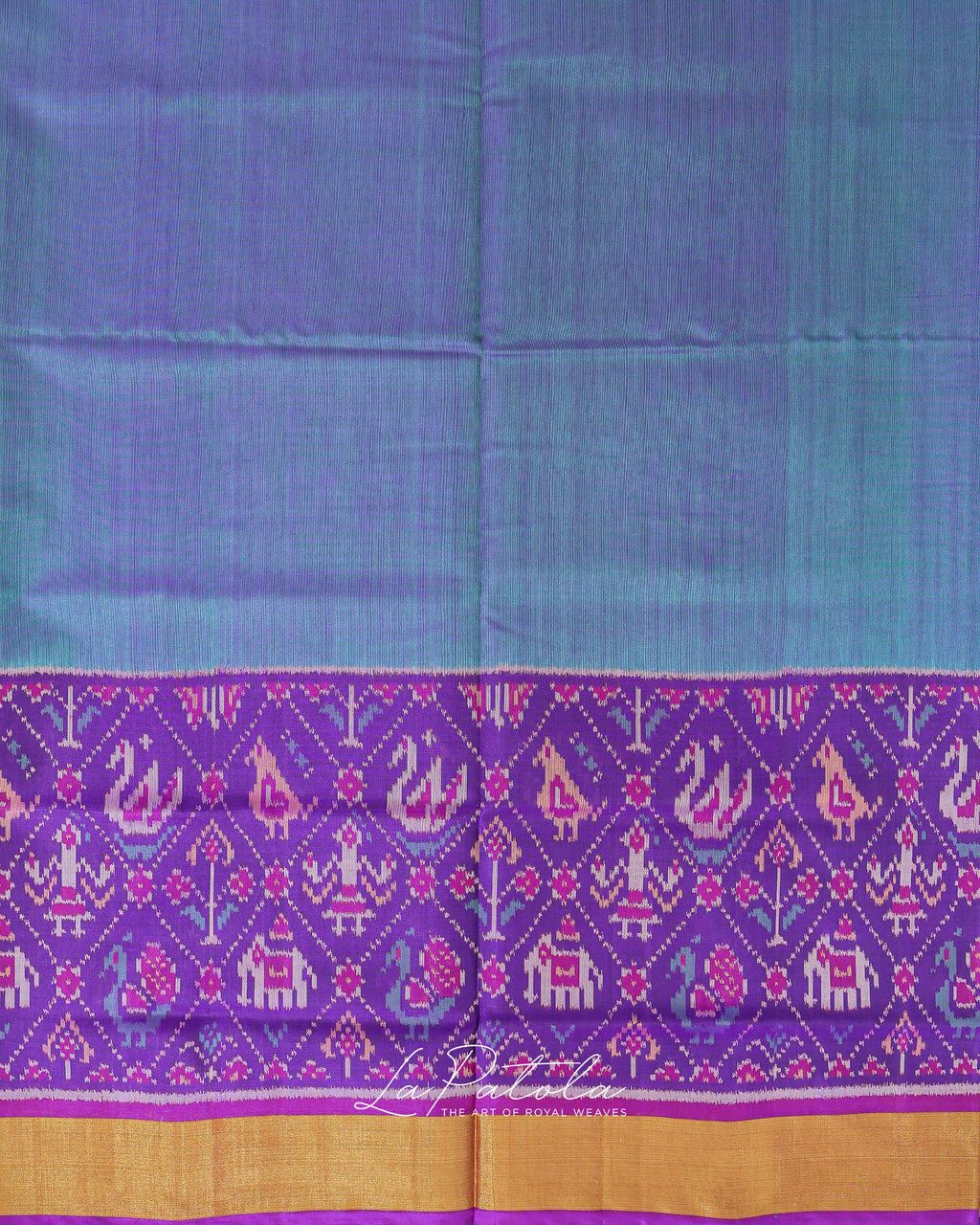 Fuchsia Teal Panel Patola Saree