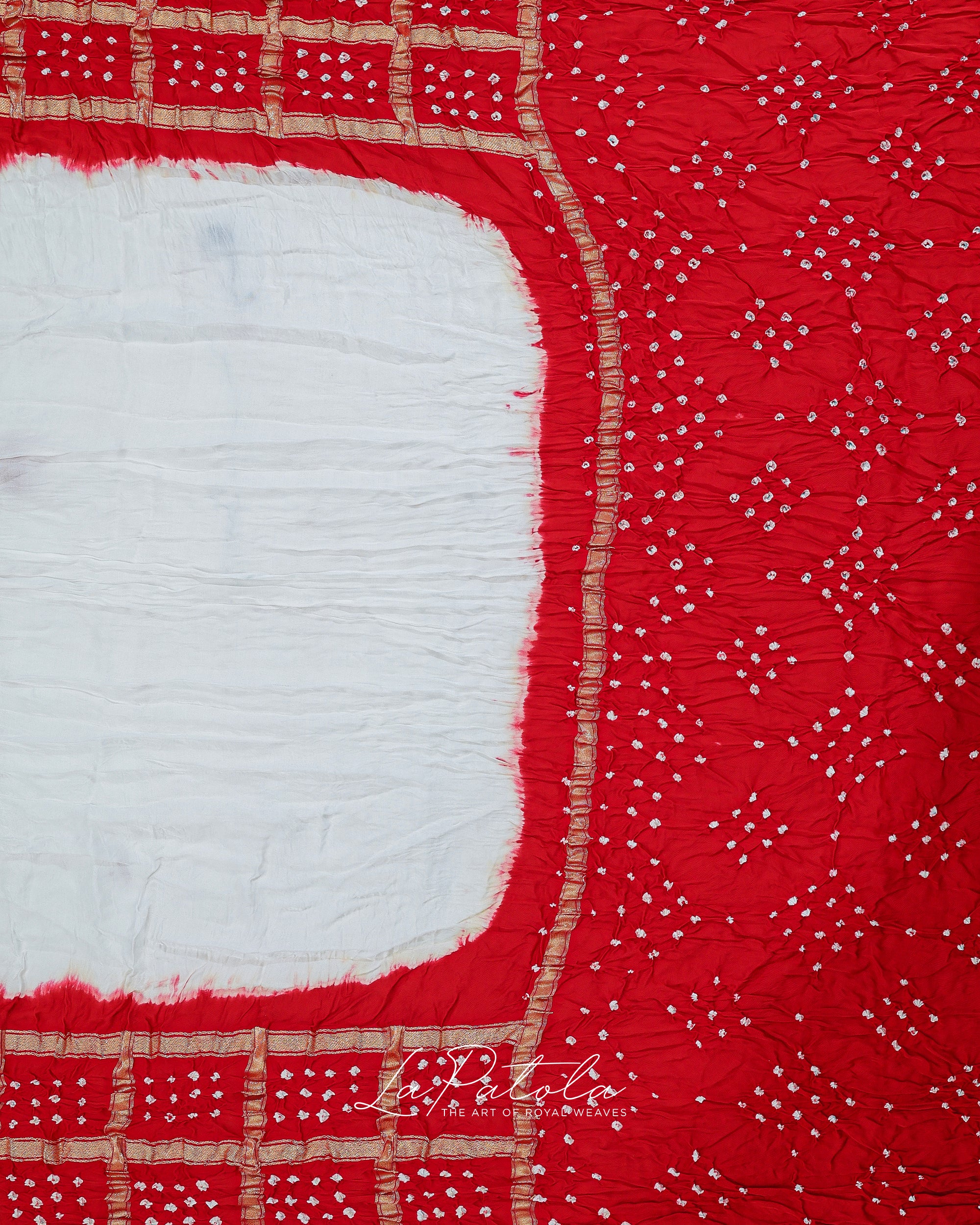 Red Statement Border Bandhej Saree