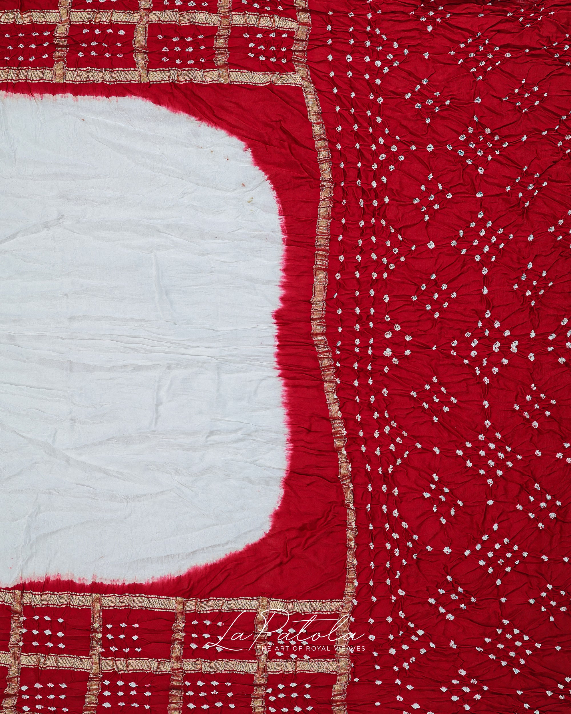 Red Classic Pallu Bandhej Saree