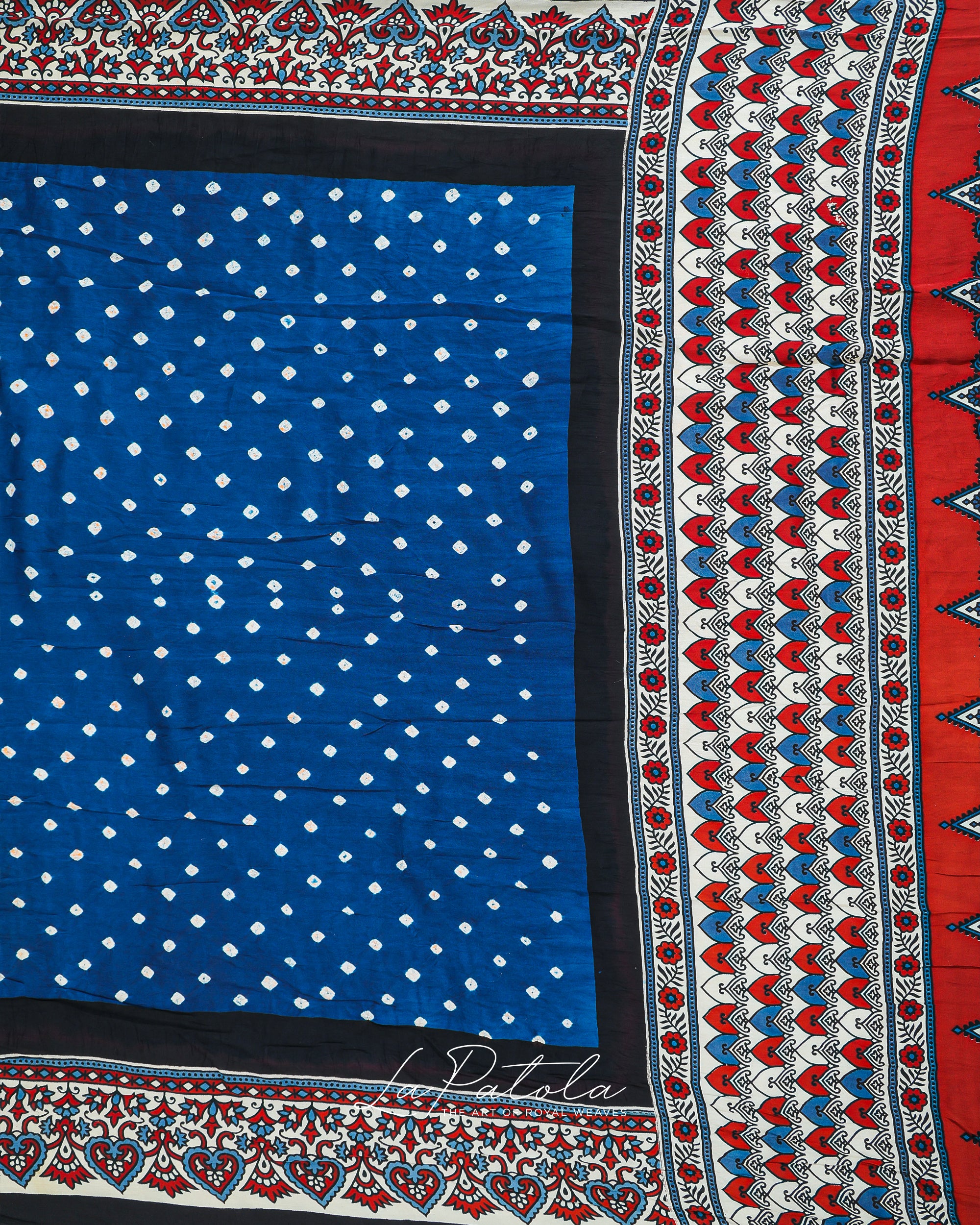 Cobalt Polka Bandhej Saree