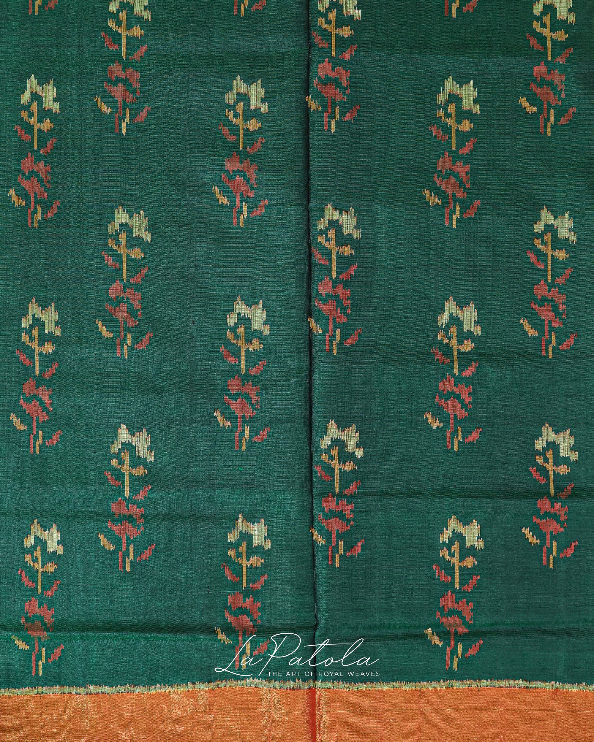 Deep Green Parrot Figure Patola Saree