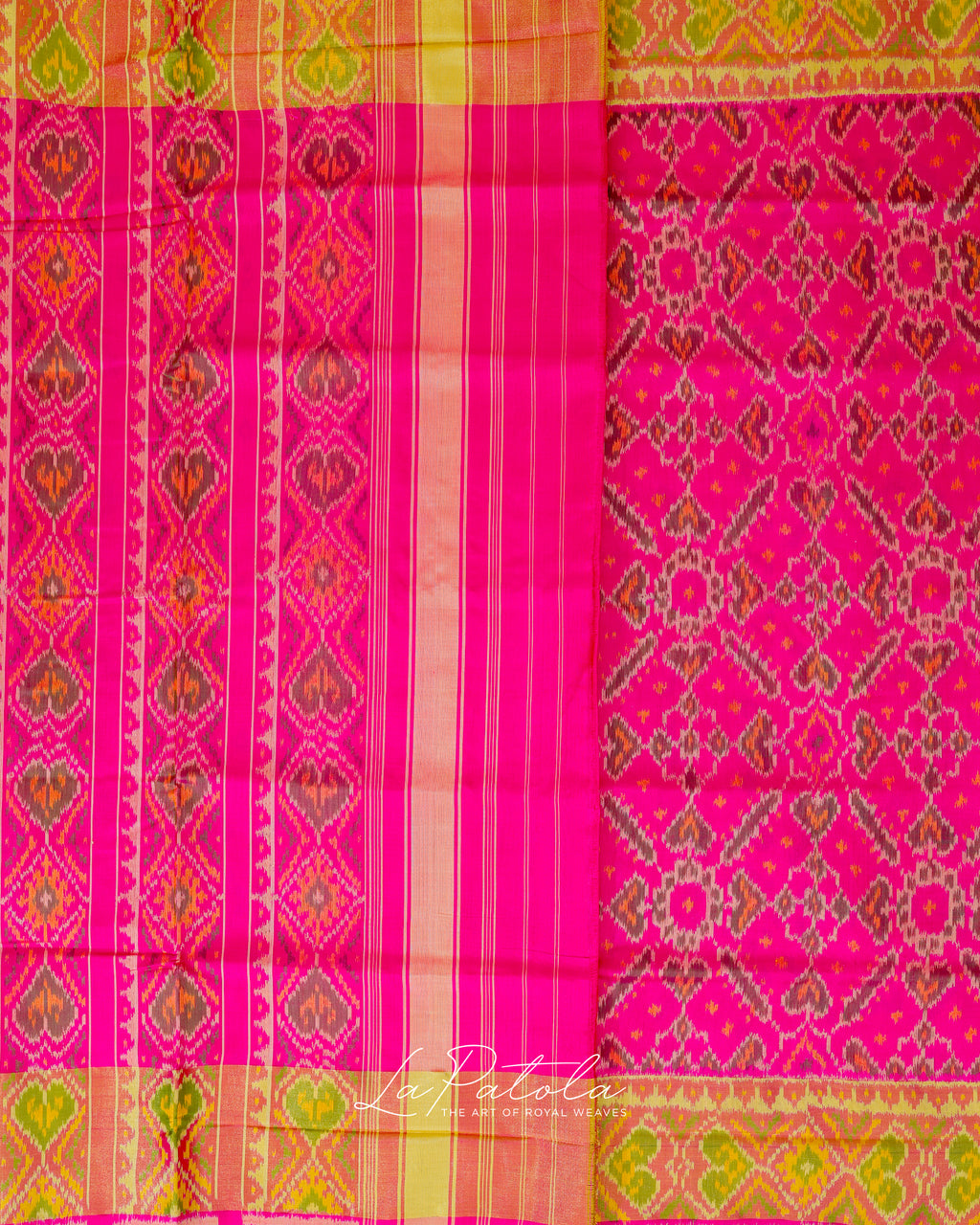 Rani Pink Navratan Patola Saree