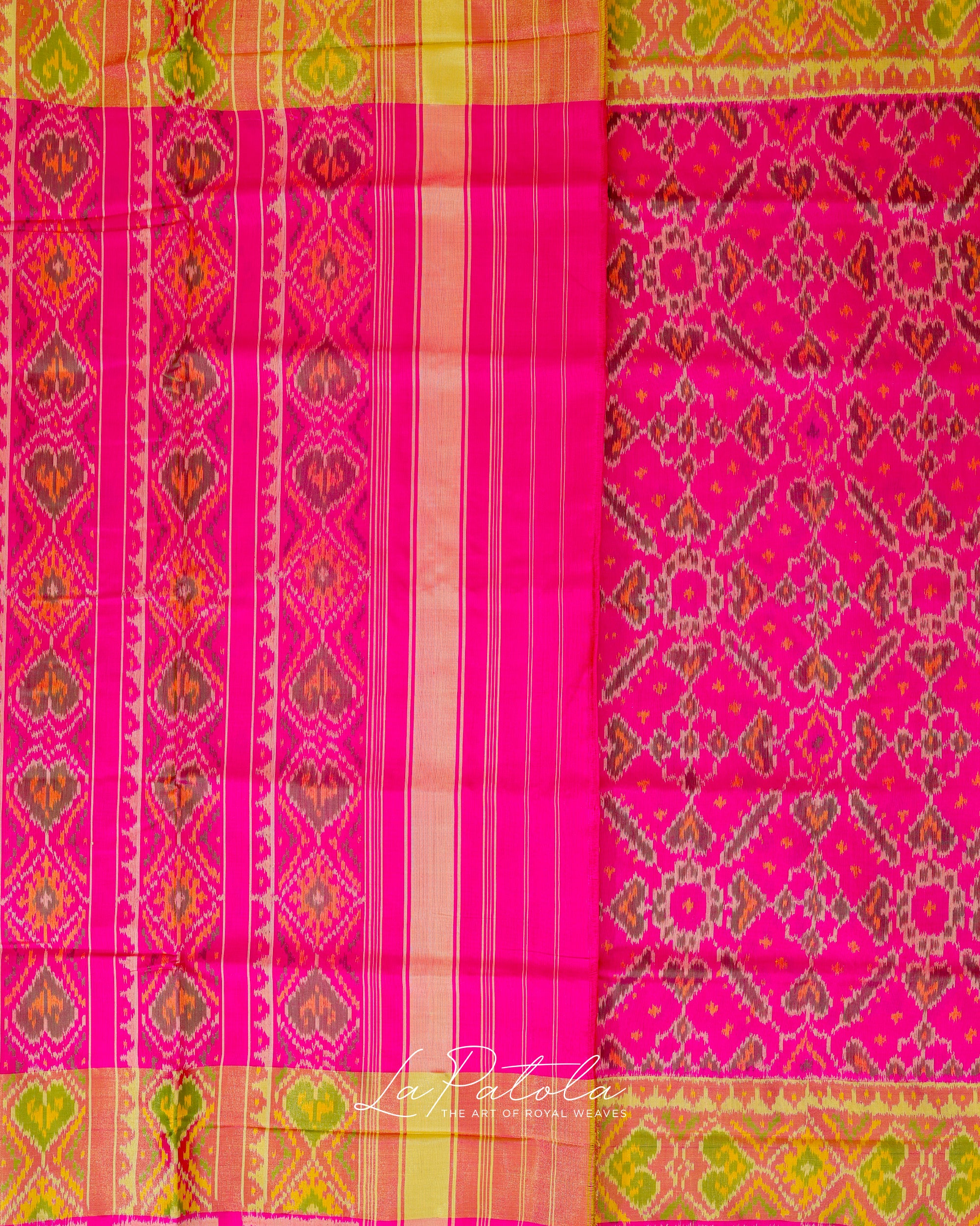 Rani Pink Navratan Patola Saree