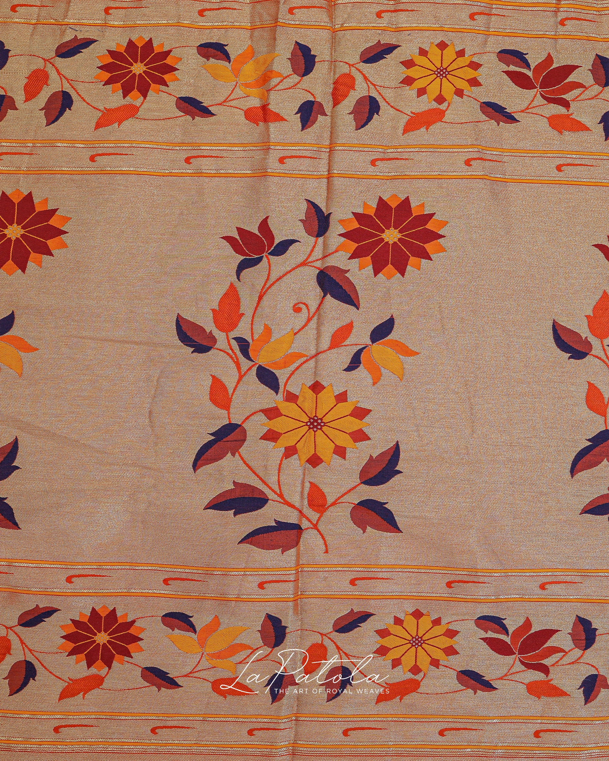 Fuchsia Floral Pallu Bandhej Saree