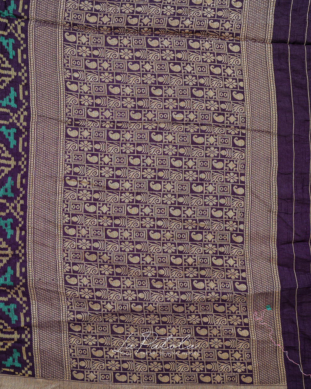 Deep Purple Paisley Pallu Bandhej Saree