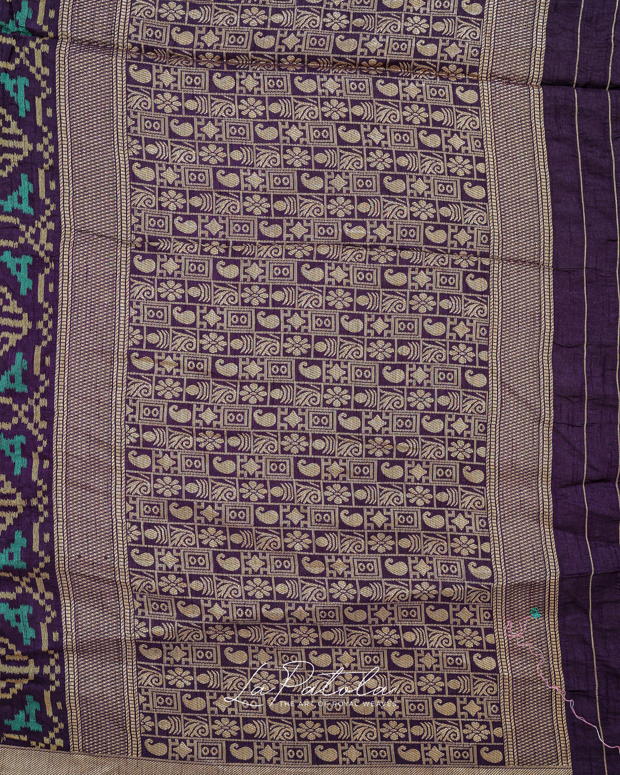Deep Purple Paisley Pallu Bandhej Saree