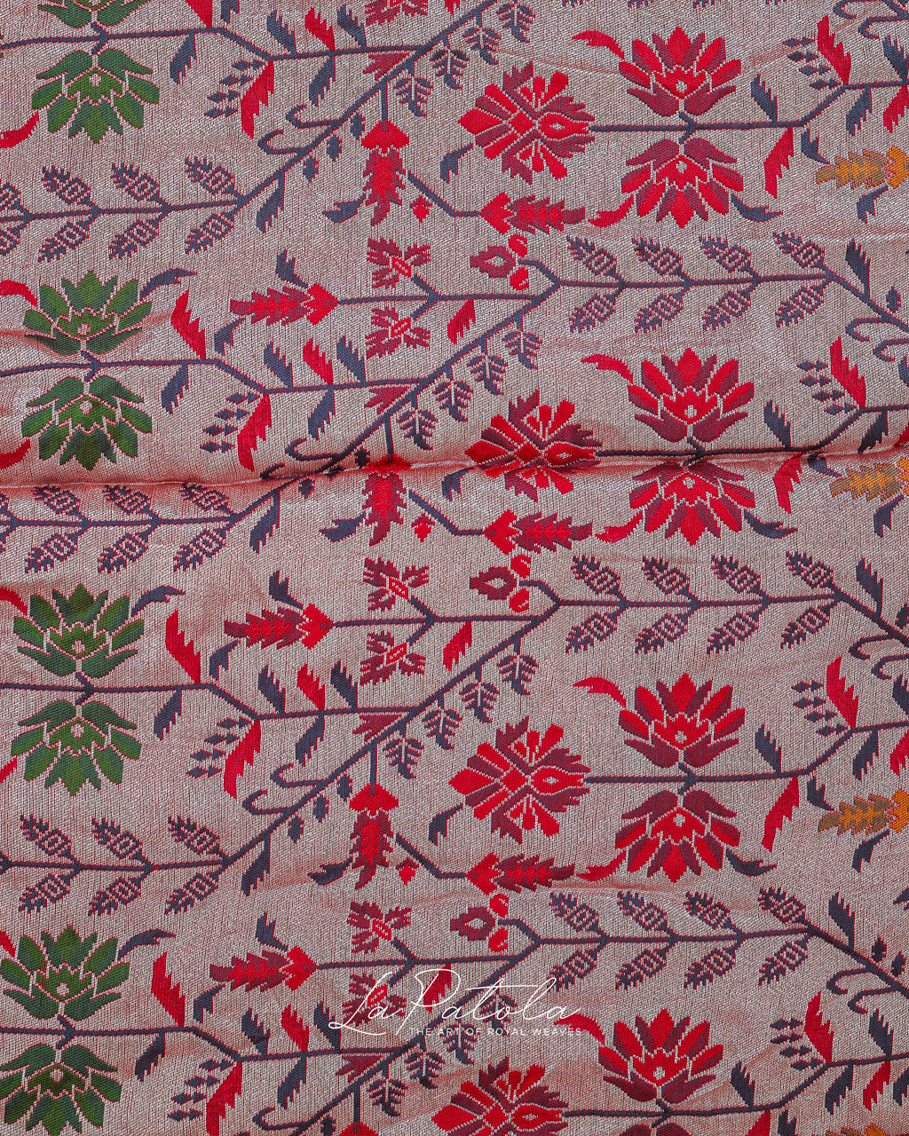 Pink Floral Panel Bandhej Saree