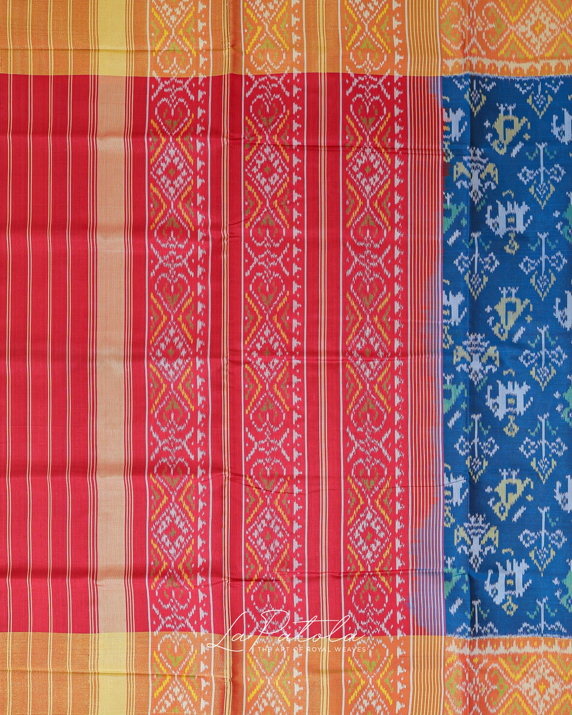 Cobalt Blue Mukti Figure Patola Saree