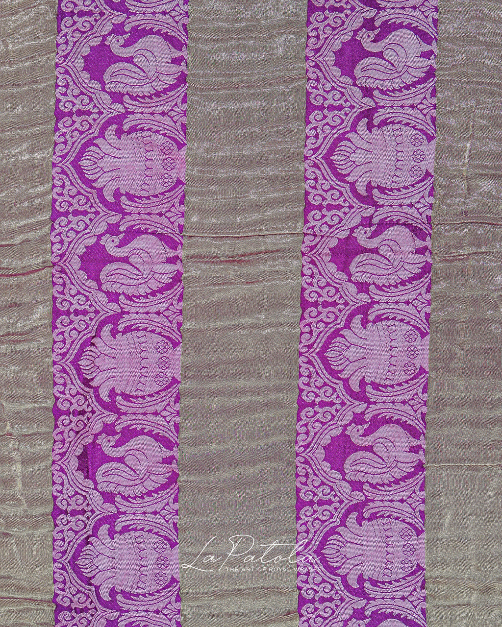 Purple Paisley Dot Bandhej Saree