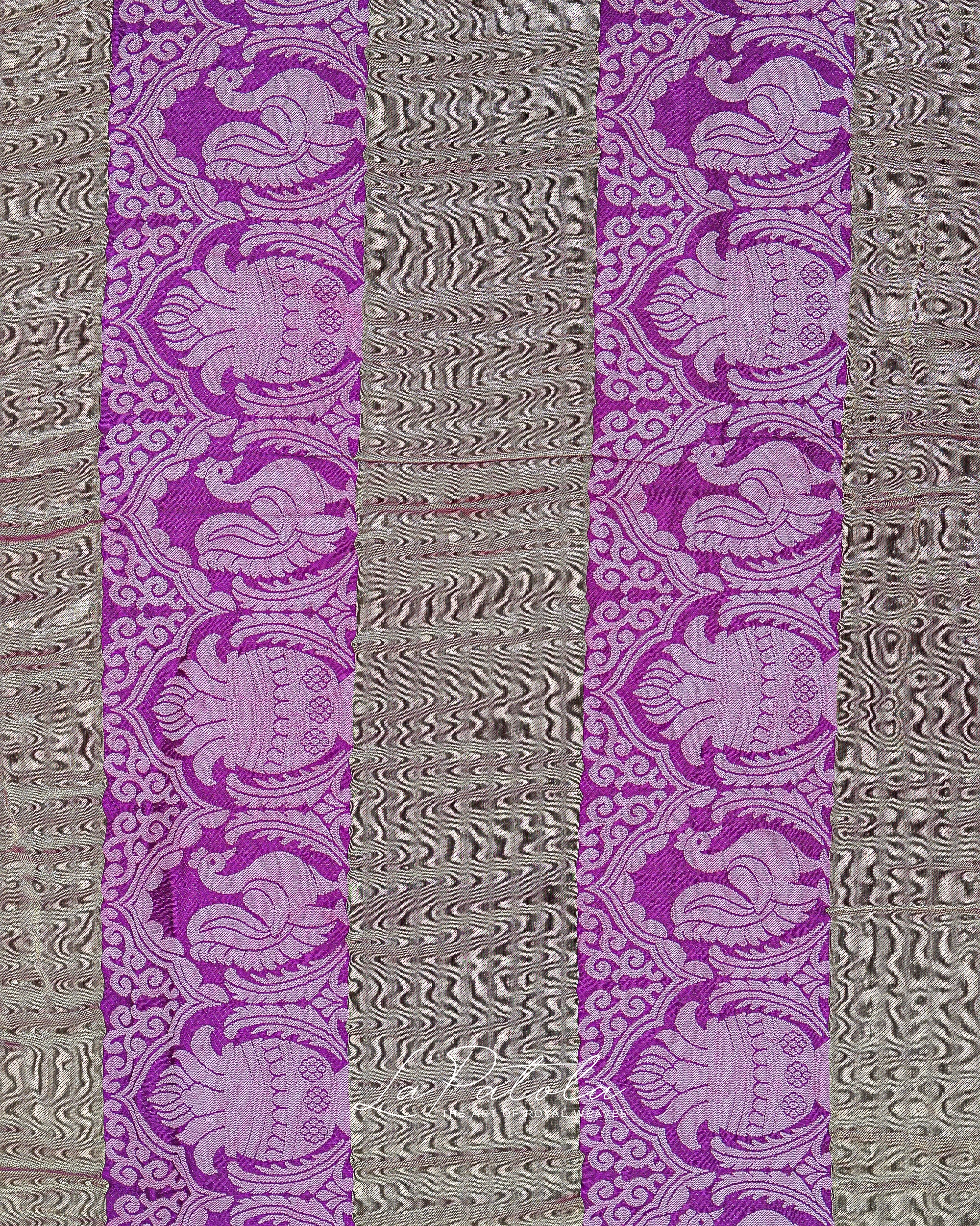 Purple Paisley Dot Bandhej Saree