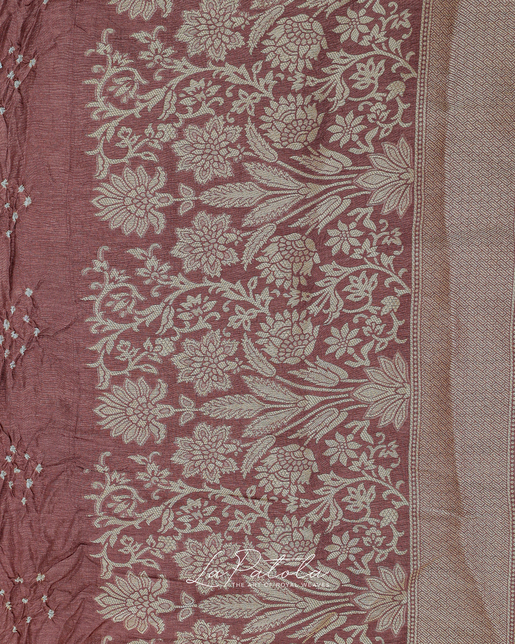Mauve Floral Buti Bandhej Saree