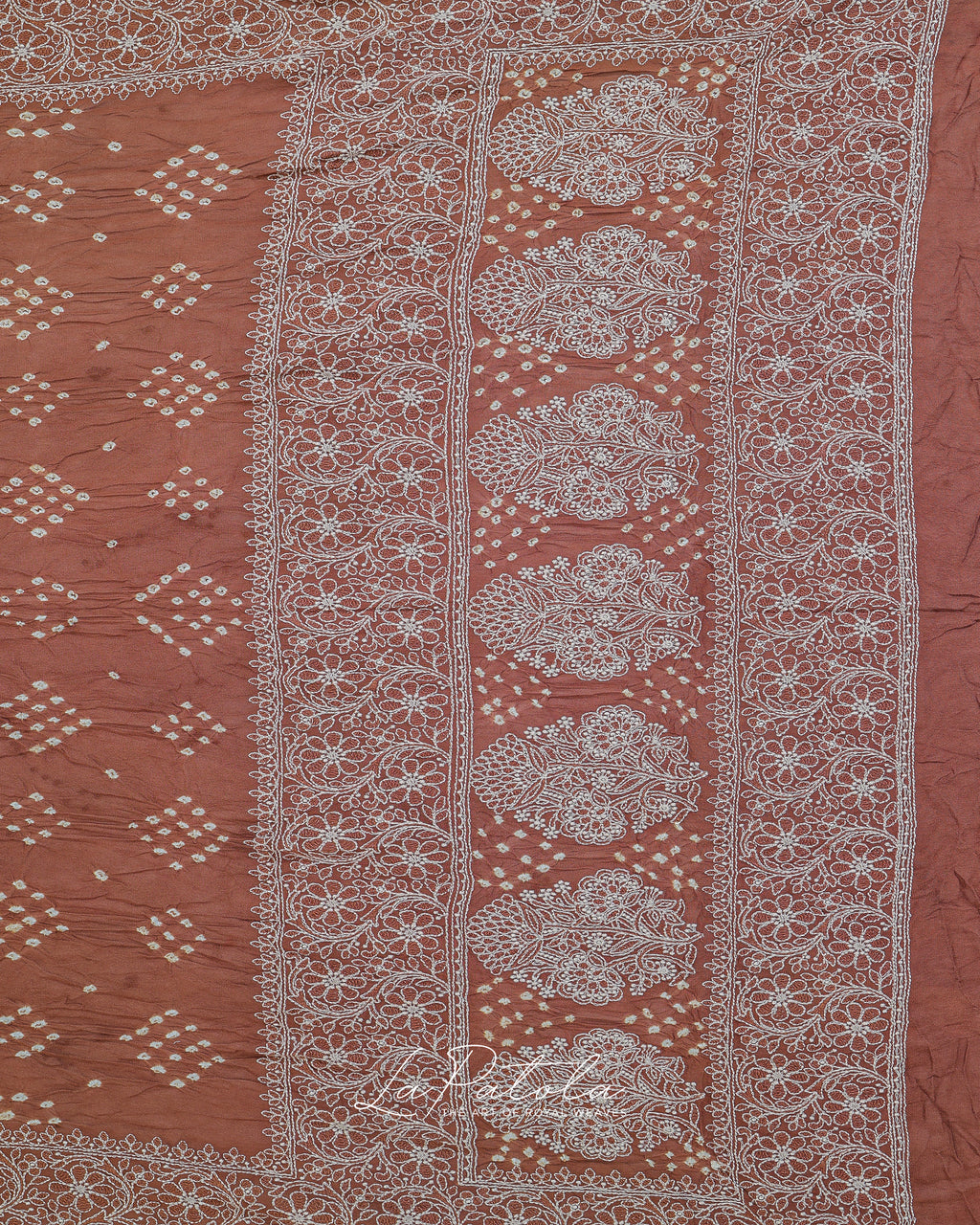 Nude Beige Ornate Pallu Bandhej Saree