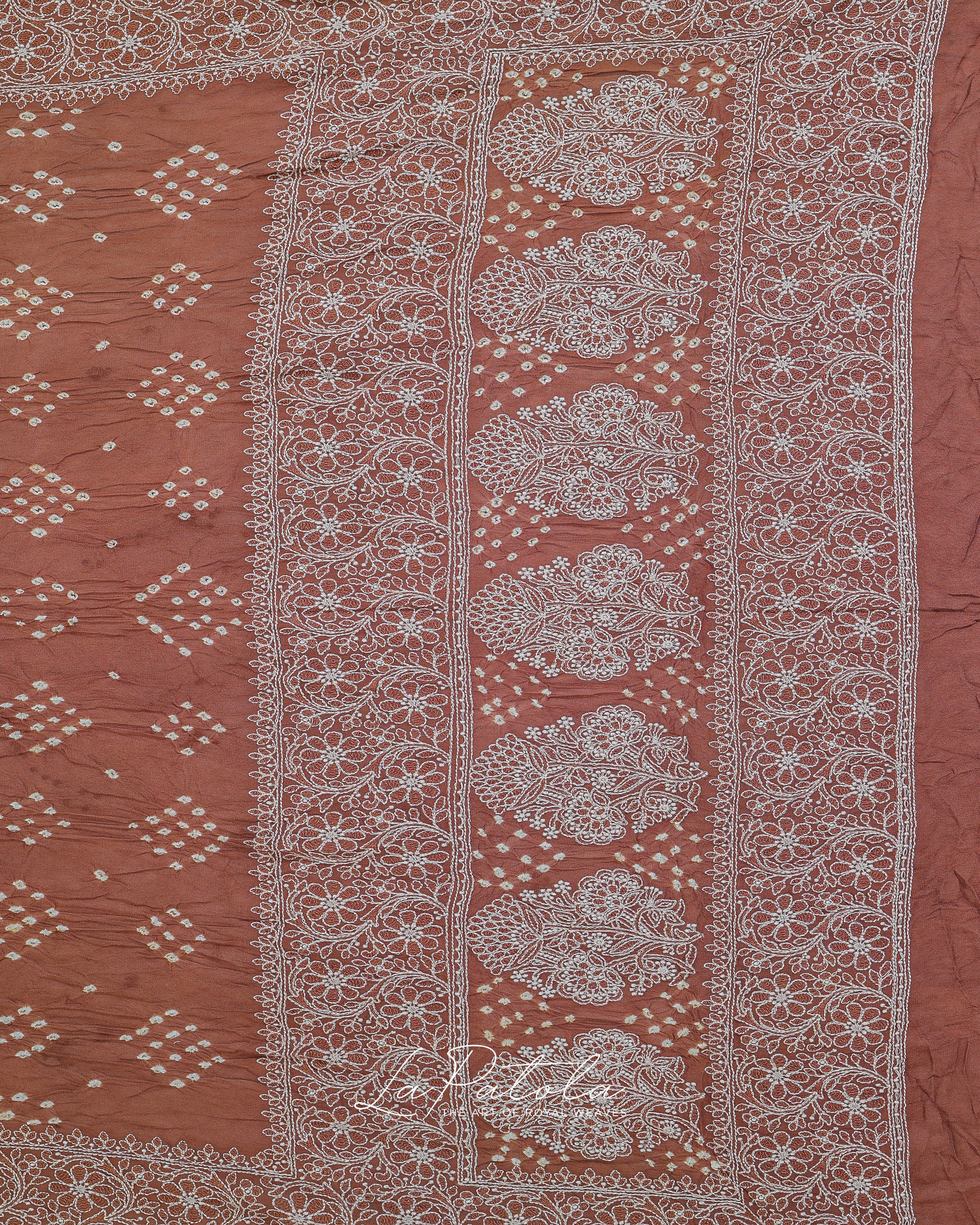 Nude Beige Ornate Pallu Bandhej Saree