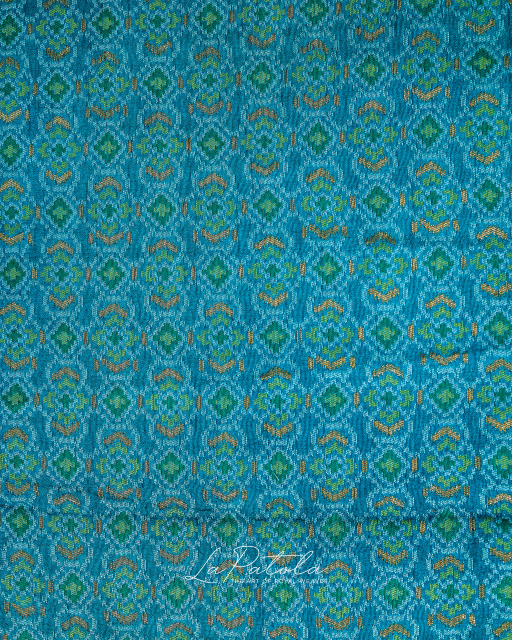 Teal Micro Dot Bandhej Saree