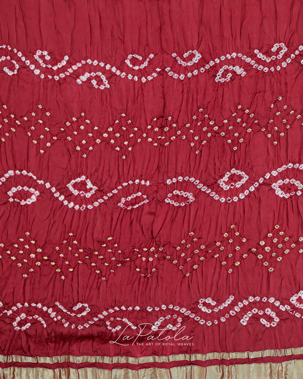 Maroon Gharchola Check Patola Saree