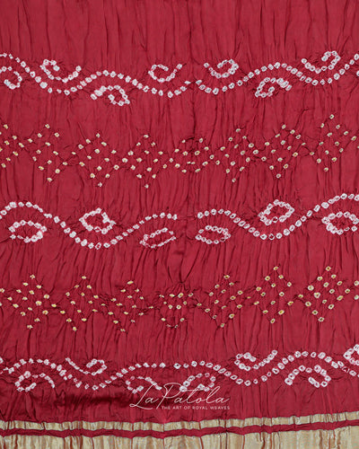Maroon Gharchola Check Patola Saree
