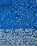Royal Blue Diagonal Dot Bandhej Saree