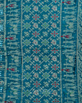 Teal Elephant Motif Bandhej Saree