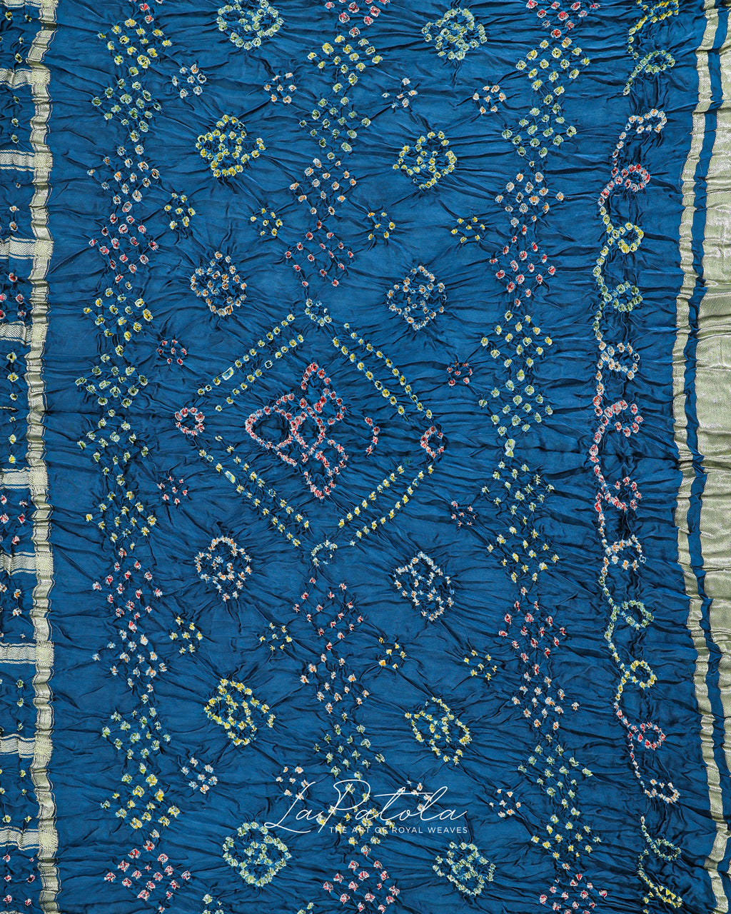 Royal Blue Leheriya Bandhej Saree
