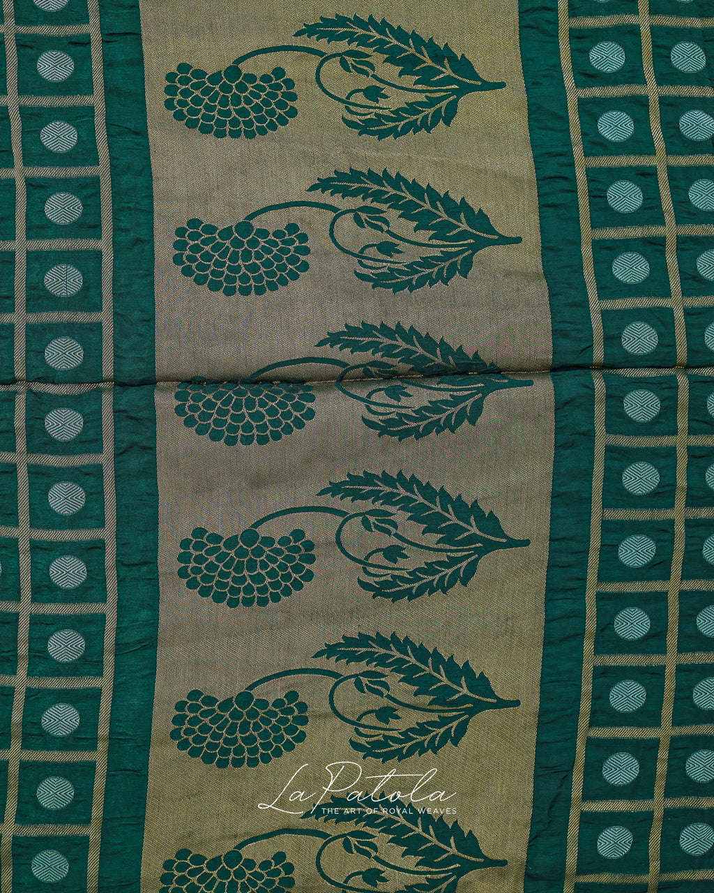Bottle Green Paisley Pallu Bandhej Saree