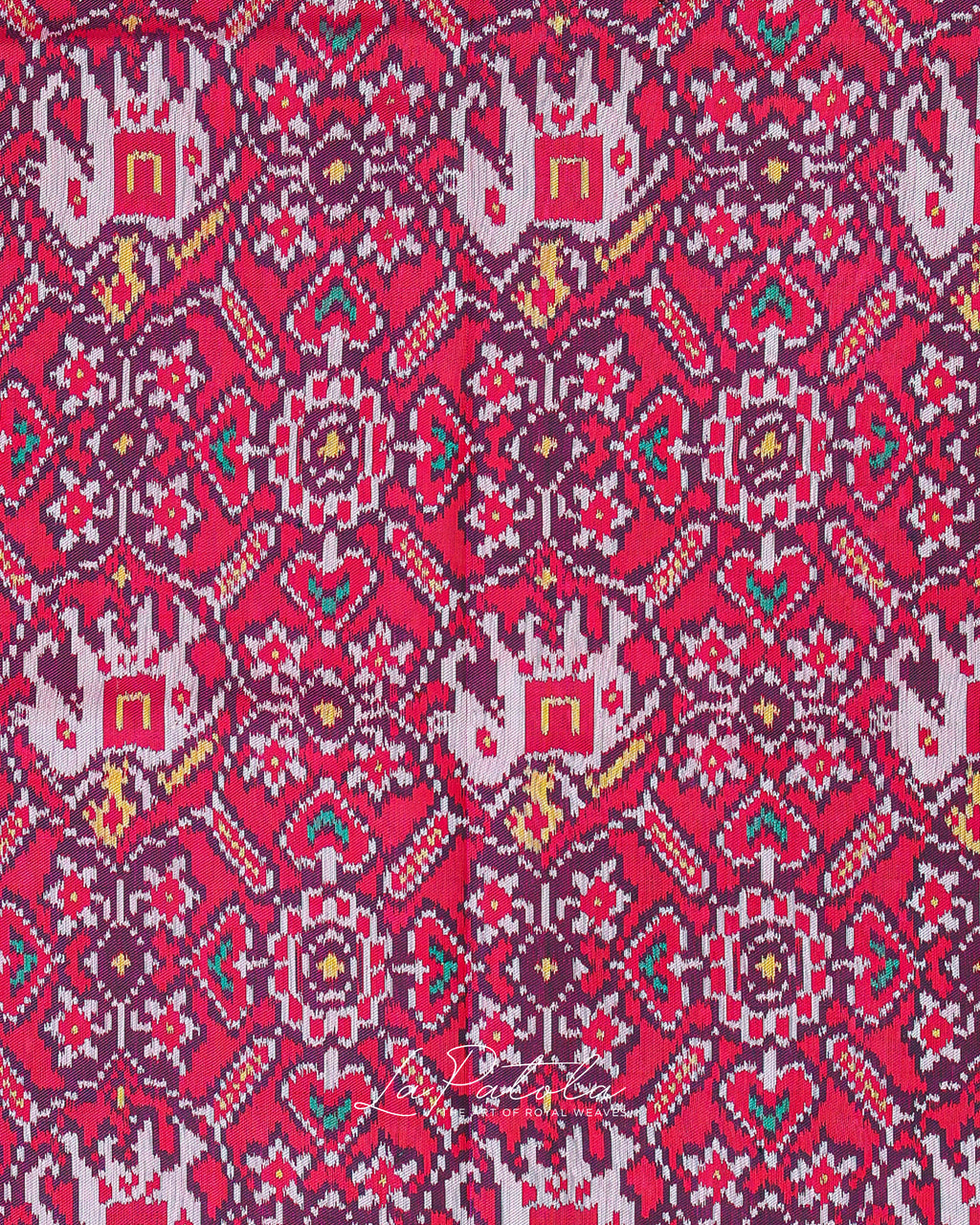 Pink Black Panel Patola Saree