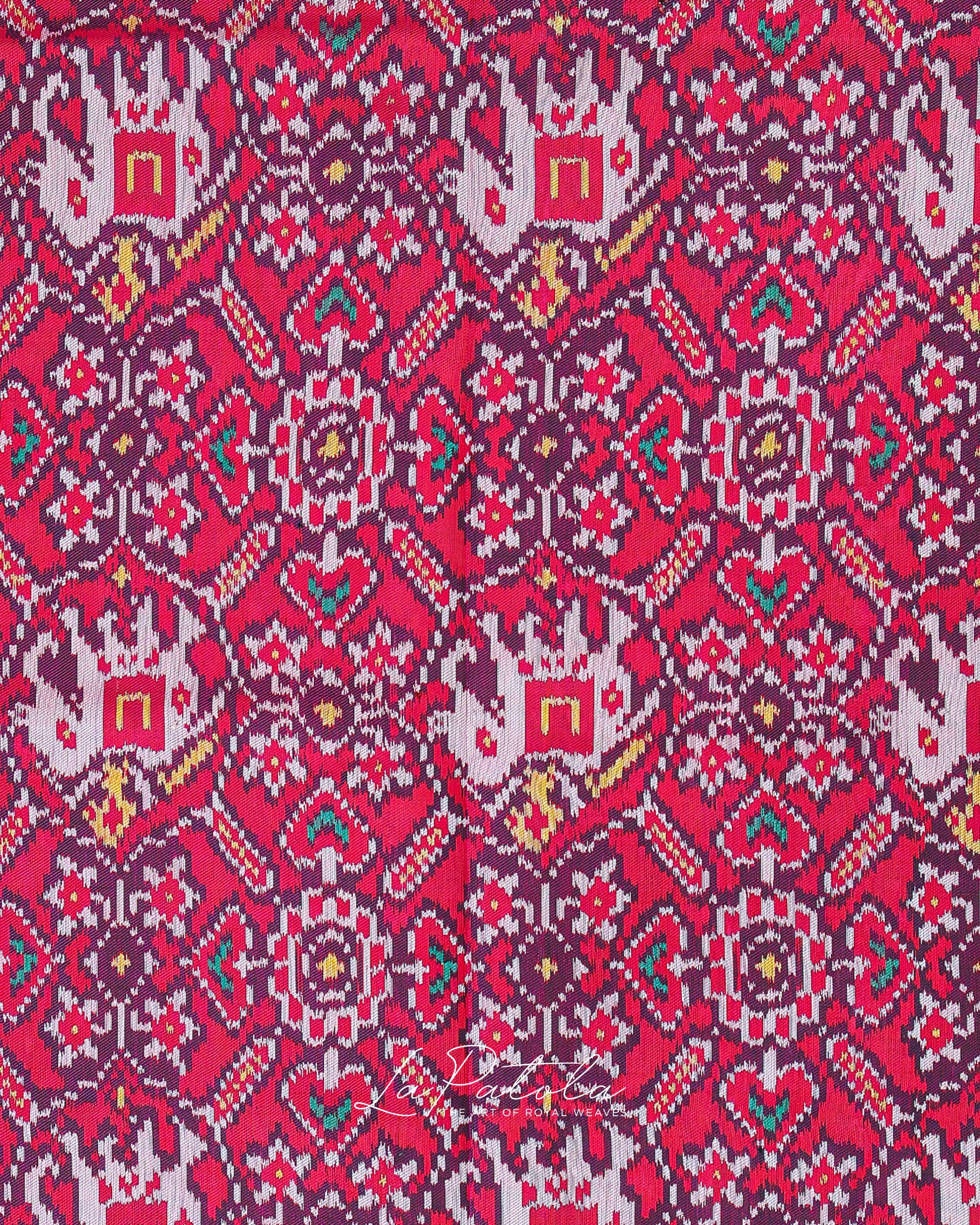 Pink Black Panel Patola Saree
