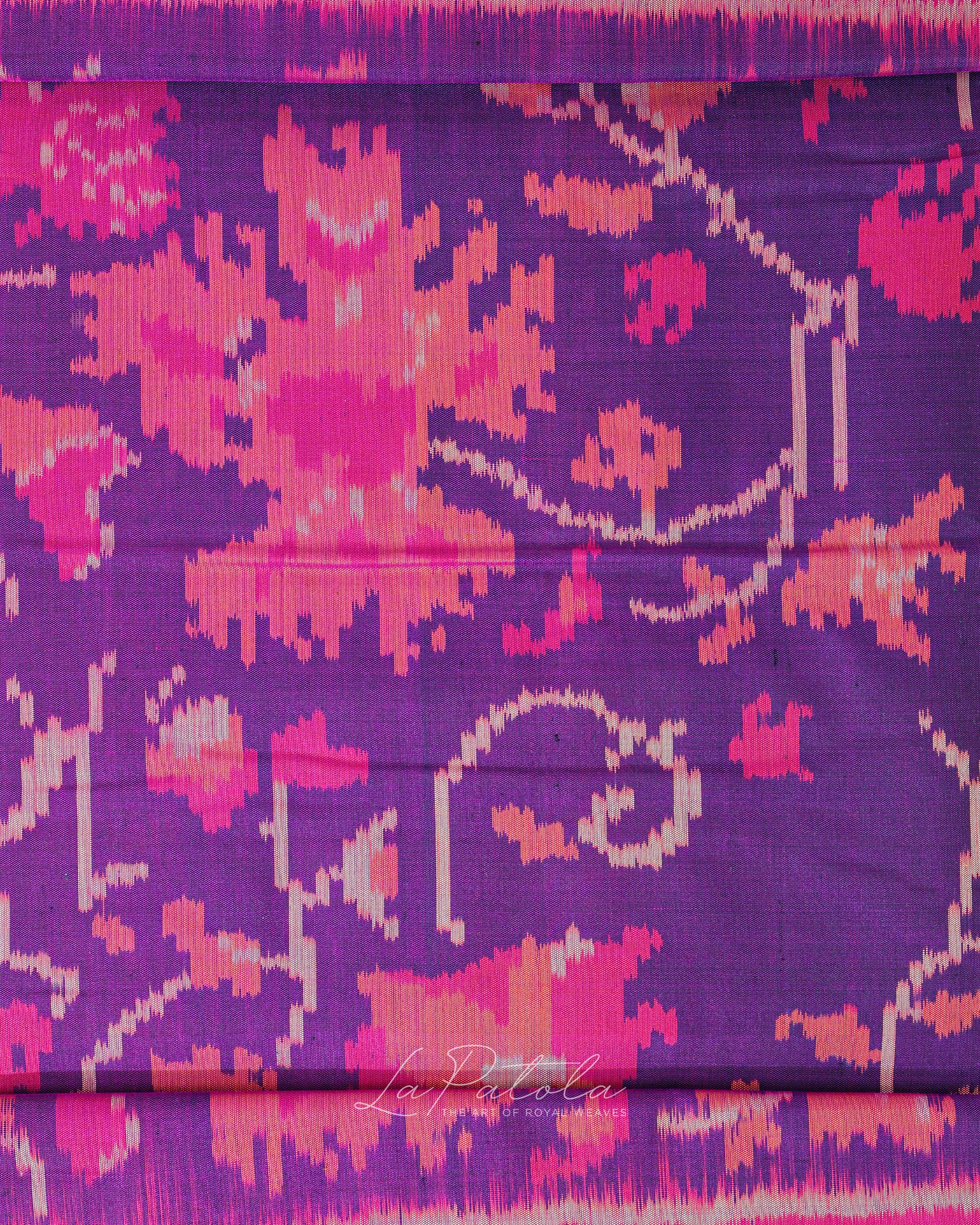 Purple Floral Pallu Patola Saree