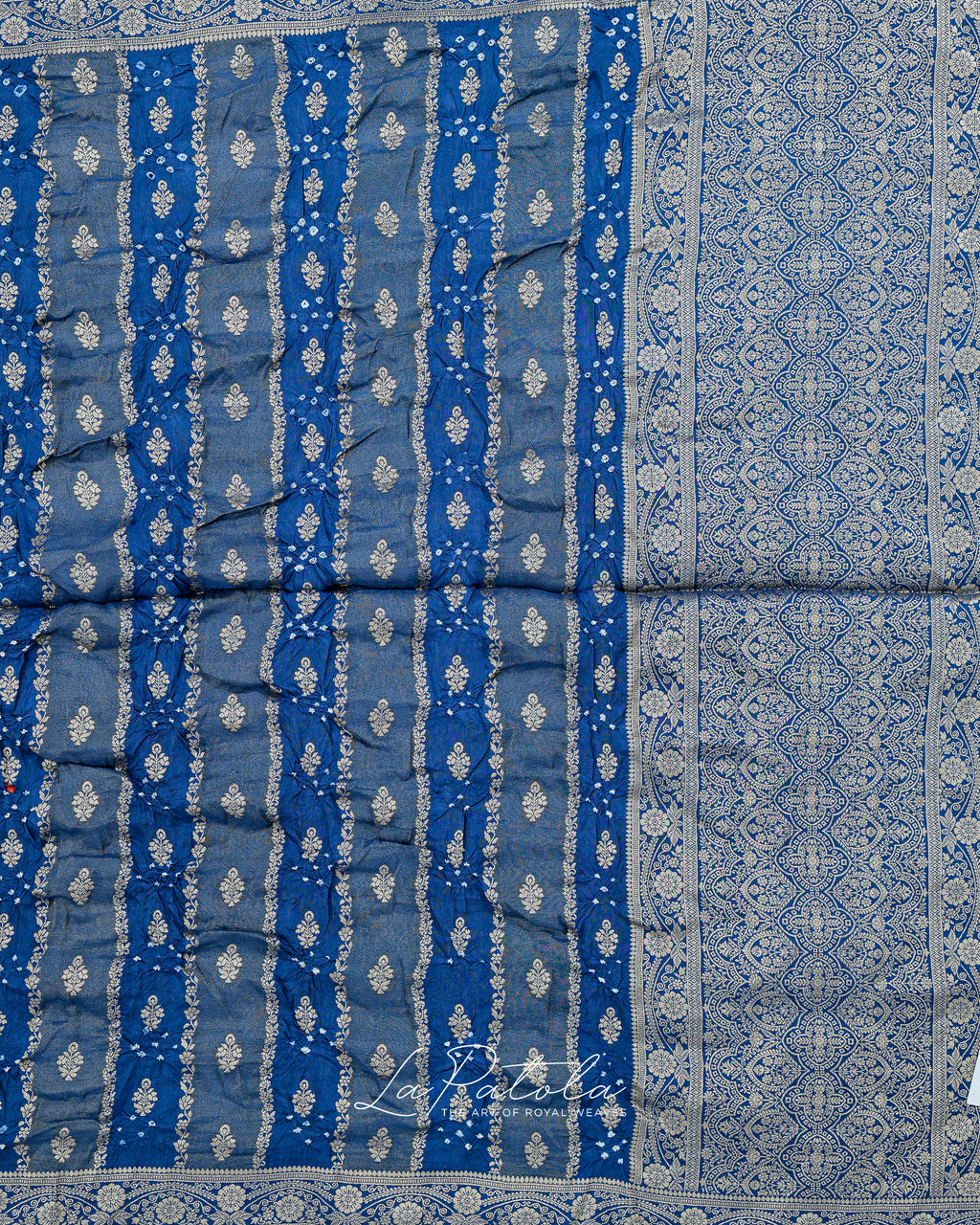 Powder Blue Zari Bandhej Saree