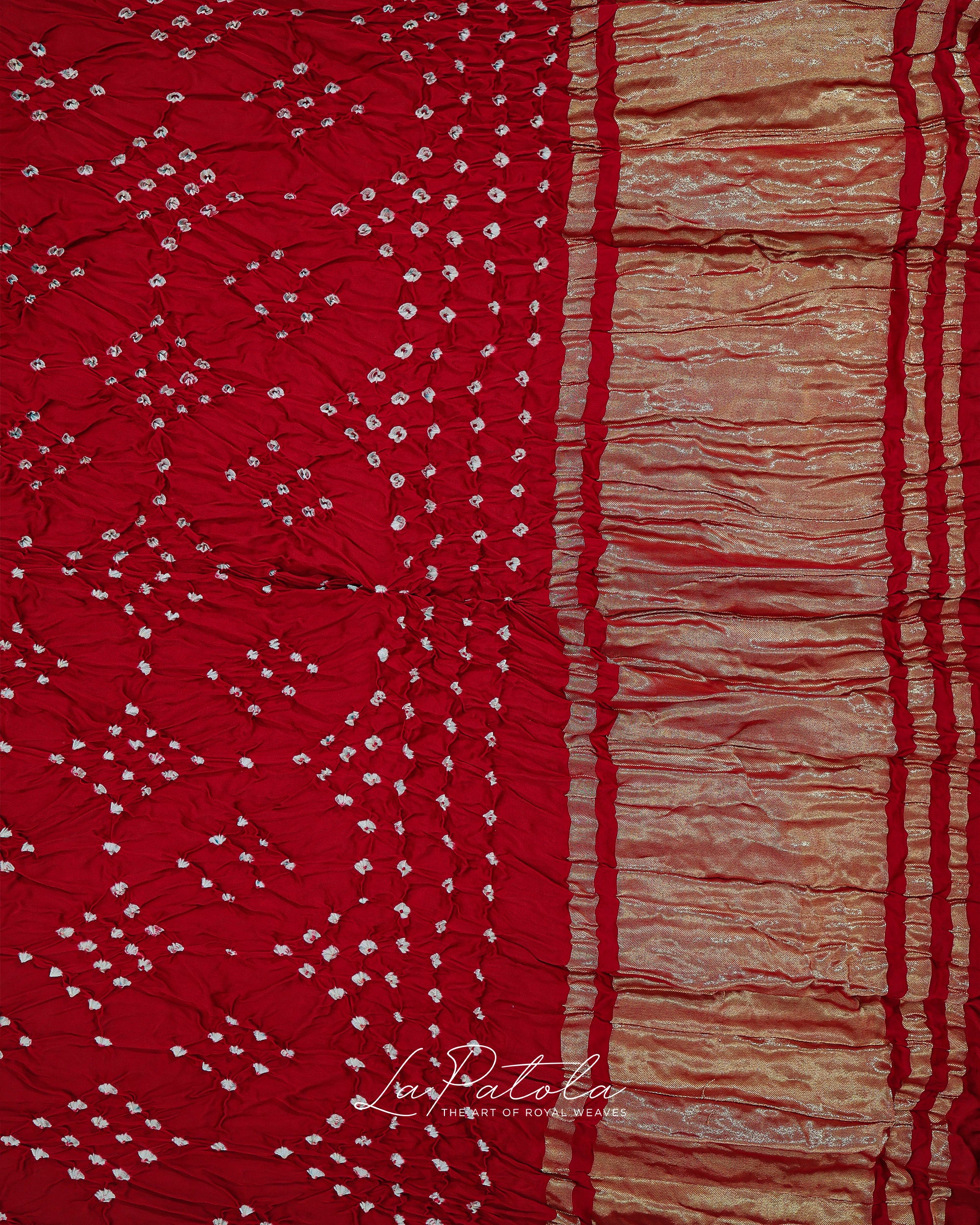 Red Classic Pallu Bandhej Saree