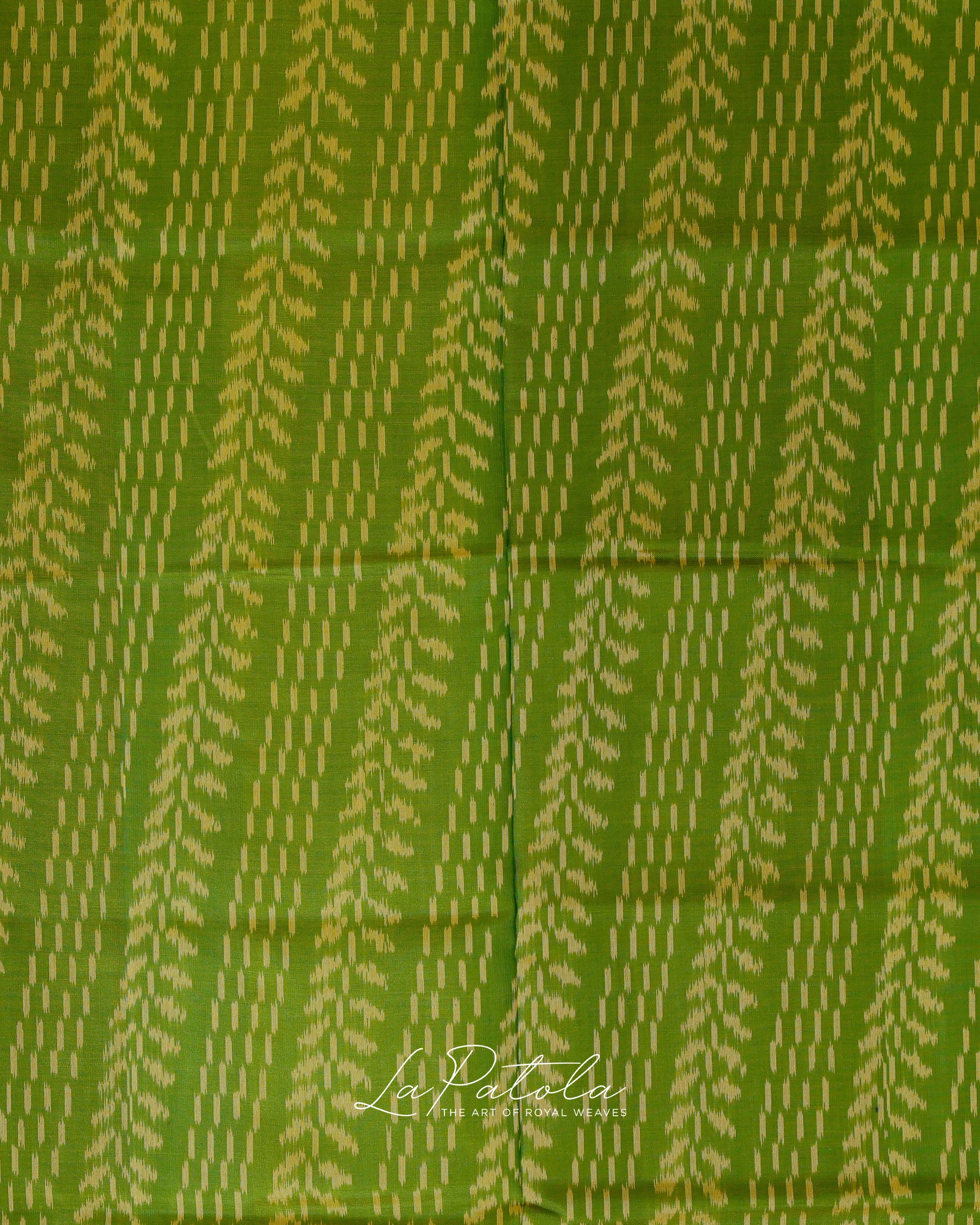 Olive Green Creeper Ikat Patola Saree