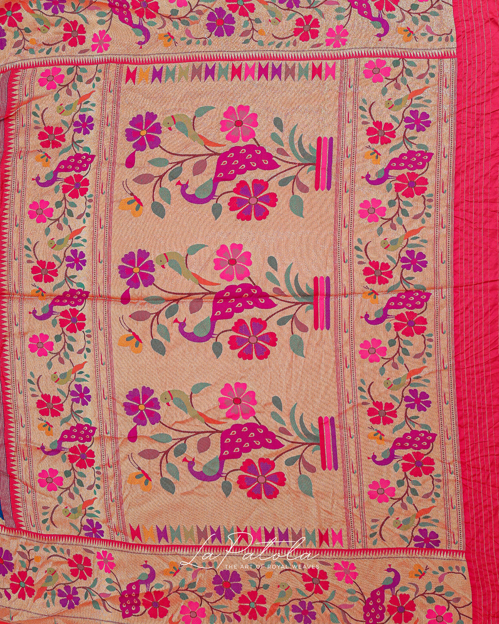Royal Blue Floral Pallu Bandhej Saree