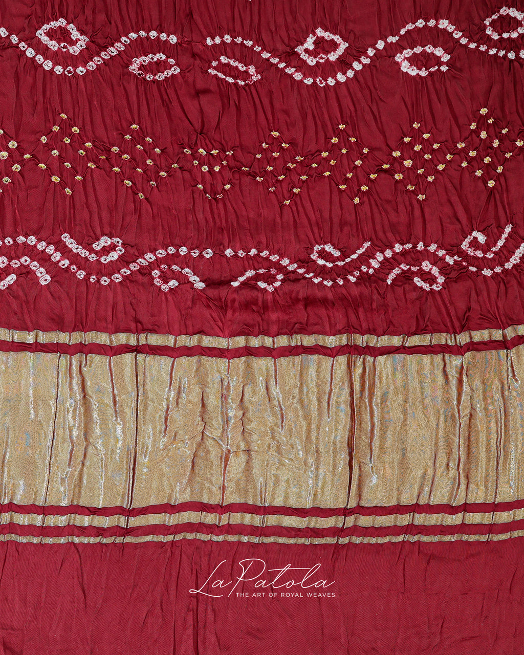 Maroon Gharchola Check Patola Saree