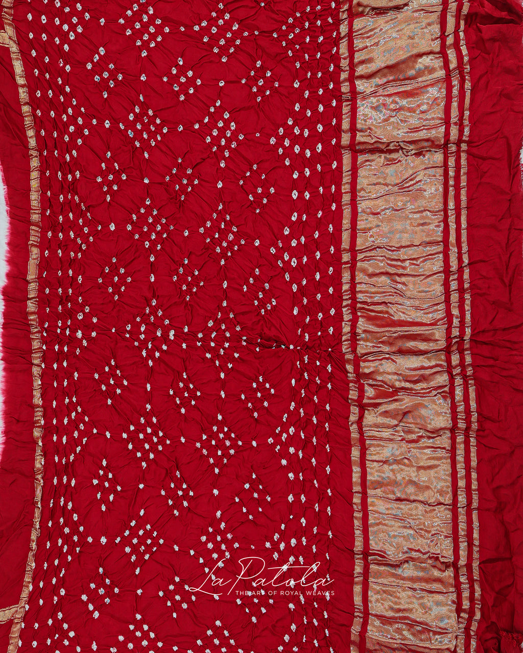 Red Classic Pallu Bandhej Saree