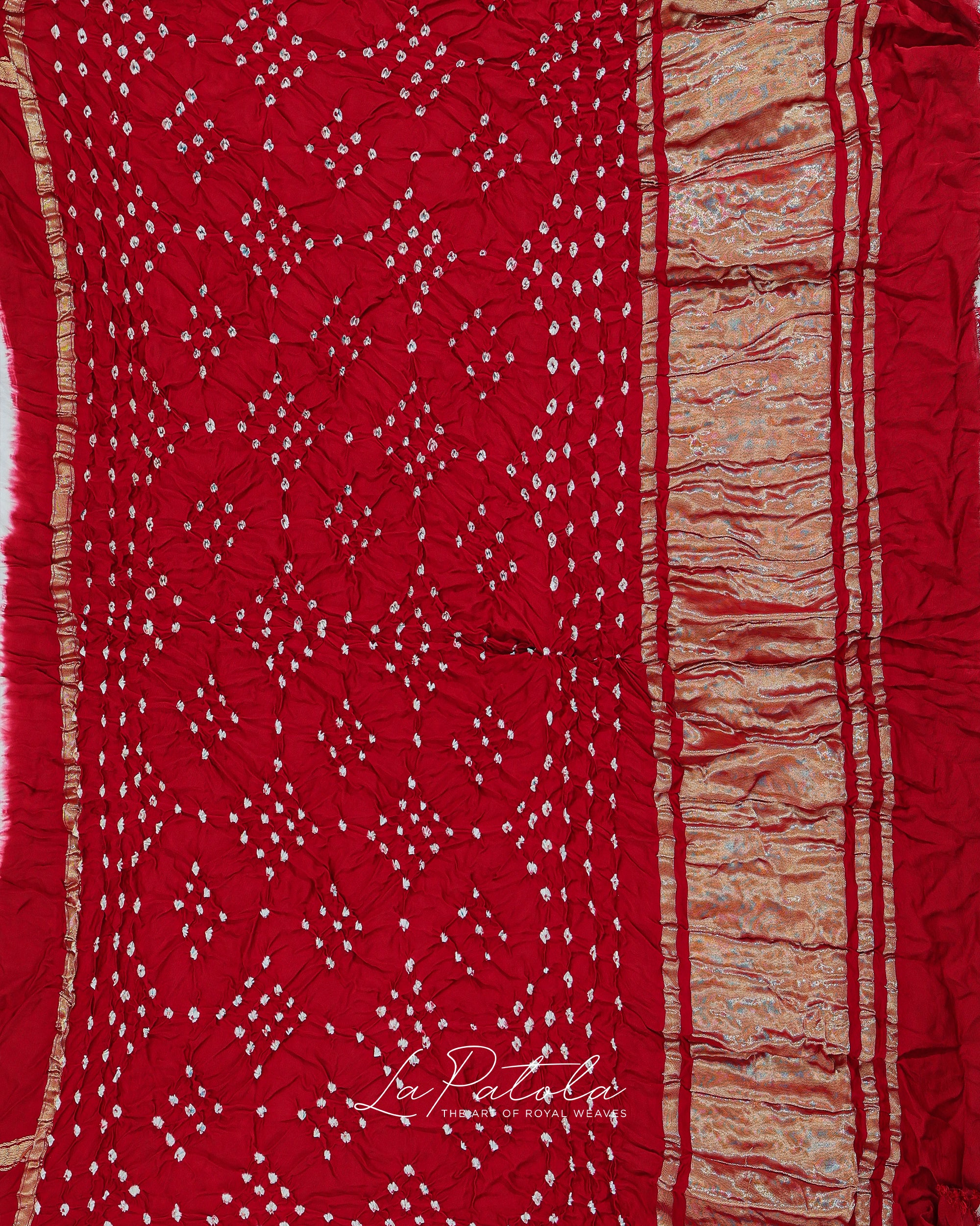 Red Classic Pallu Bandhej Saree