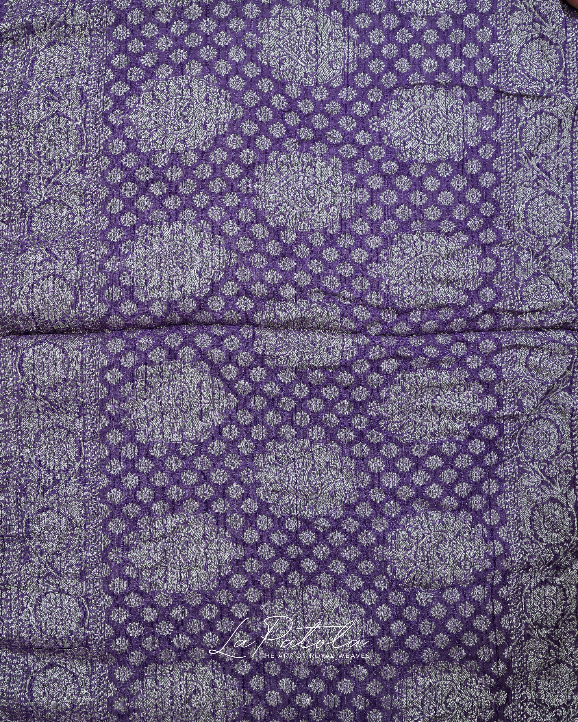 Lavender Jacquard Bandhej Saree