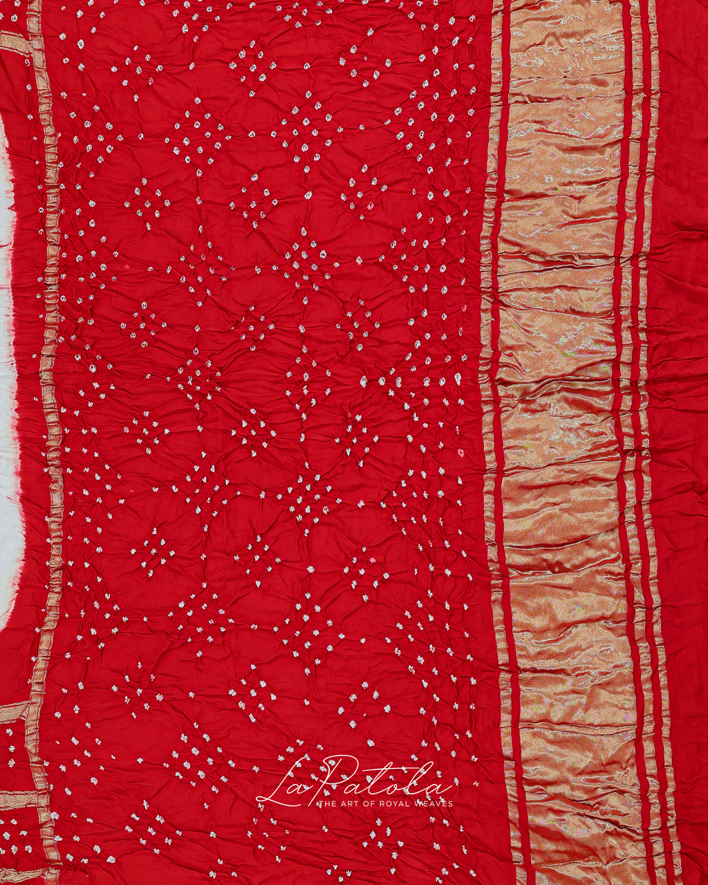 Red Statement Border Bandhej Saree