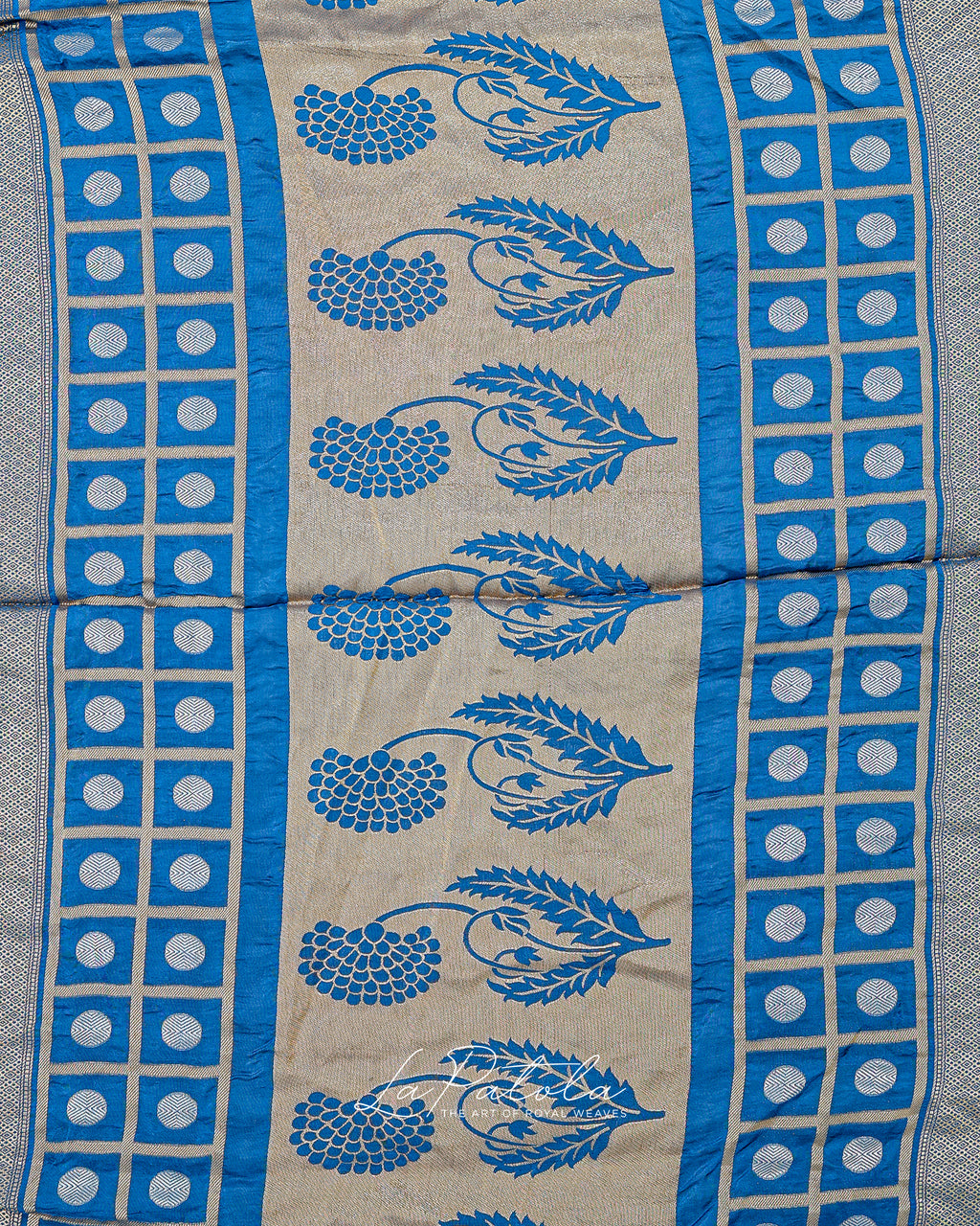 Sky Blue Paisley Pallu Bandhej Saree