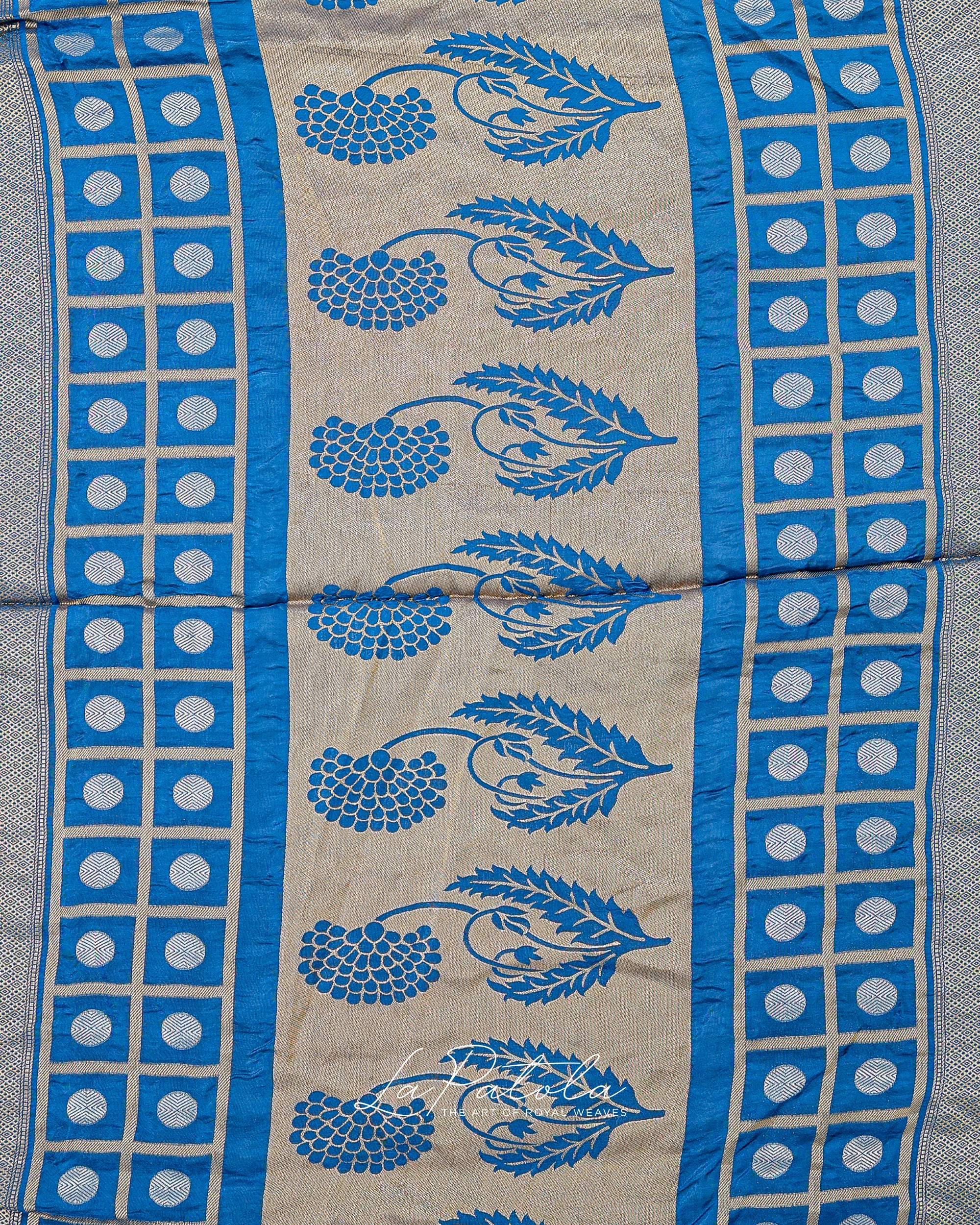 Sky Blue Paisley Pallu Bandhej Saree