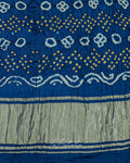 Indigo Gharchola Check Bandhej Saree