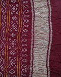 Plum Leheriya Floral Bandhej Saree