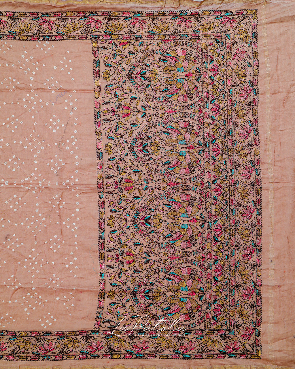 Blush Printed Pallu Bandhej Saree